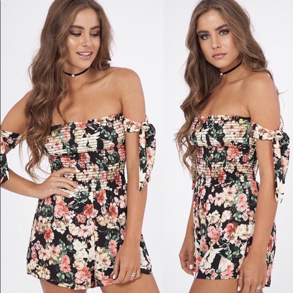 Black Floral Romper